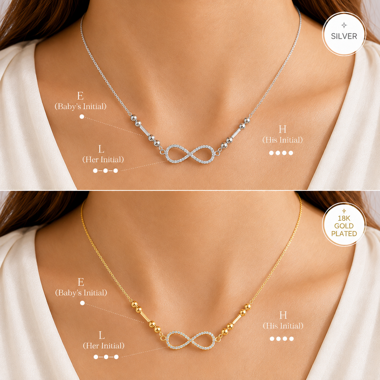 Infinity necklace for her , meaningful gift for her