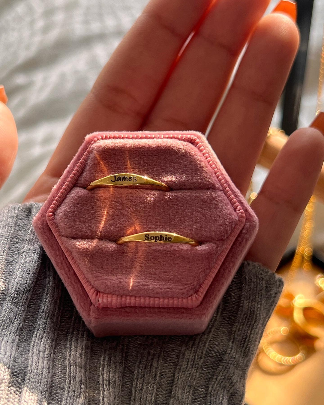 925 Silver Name Signet ring gold plated | Initial ring