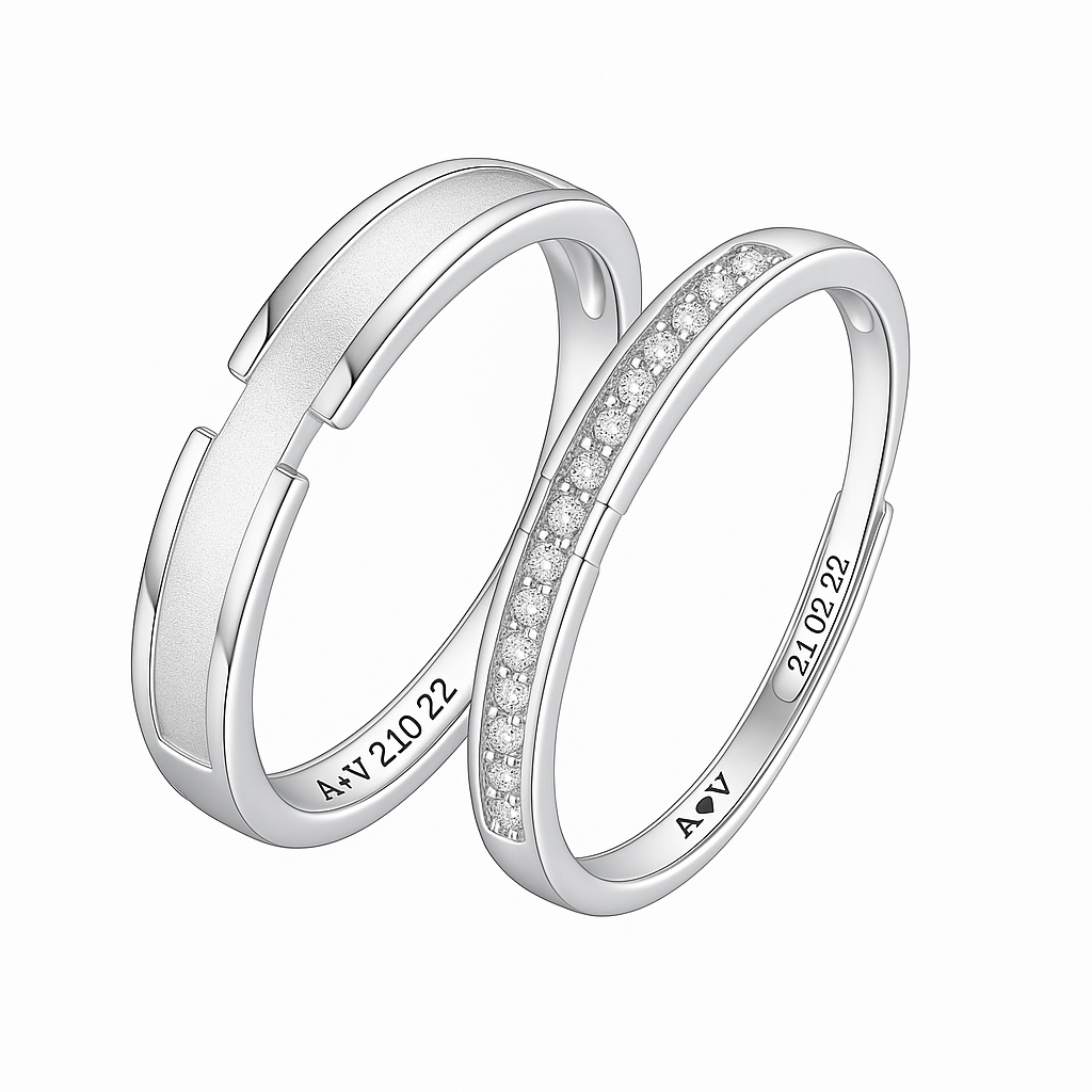 Couple Channel Stone ring | Forever ring | Stone ring for anniversary | Gifts for couple
