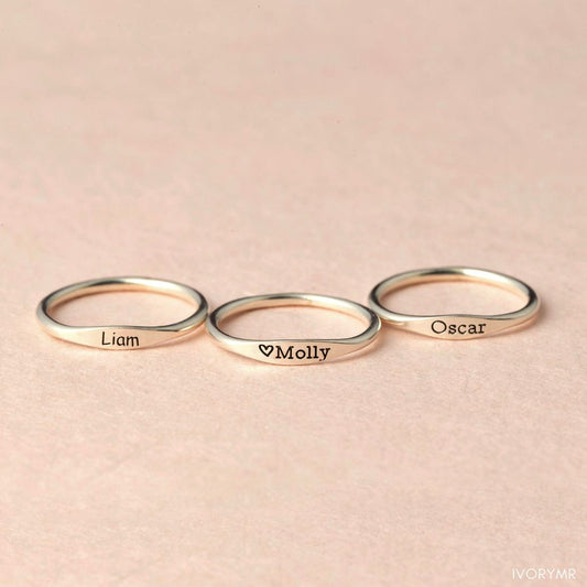 925 Silver Name Signet Ring |Initial ring