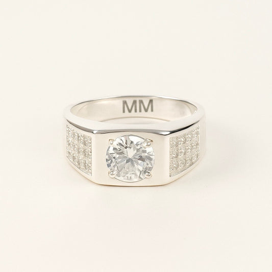 92.5 Silver Bold elegance Men Casanova stone ring