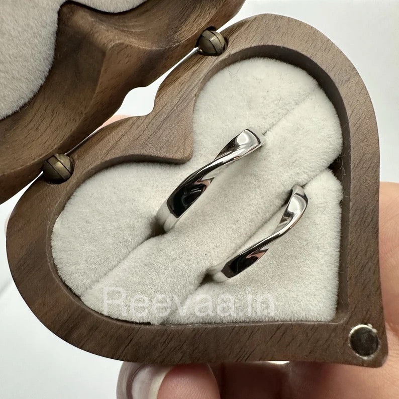 925 pure Silver Couple Mobius Rings |Twisted rings gift for couples