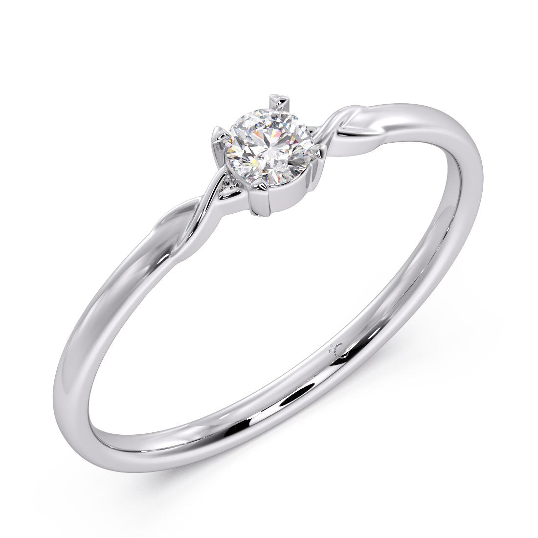 Twisted solitaire proposal 92.5 Silver Ring