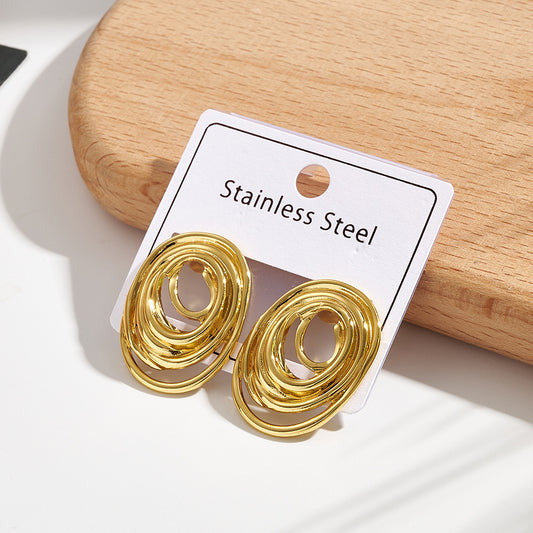 Infinity Spiral Gold Stud Earrings