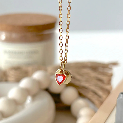 Secret Initial Red Heart Pendant – Personalised Initial Heart Necklace