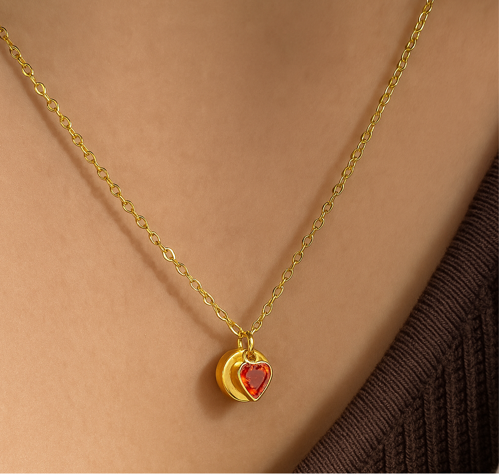 Secret initial heart pendant - Heart necklace- Initial pendant