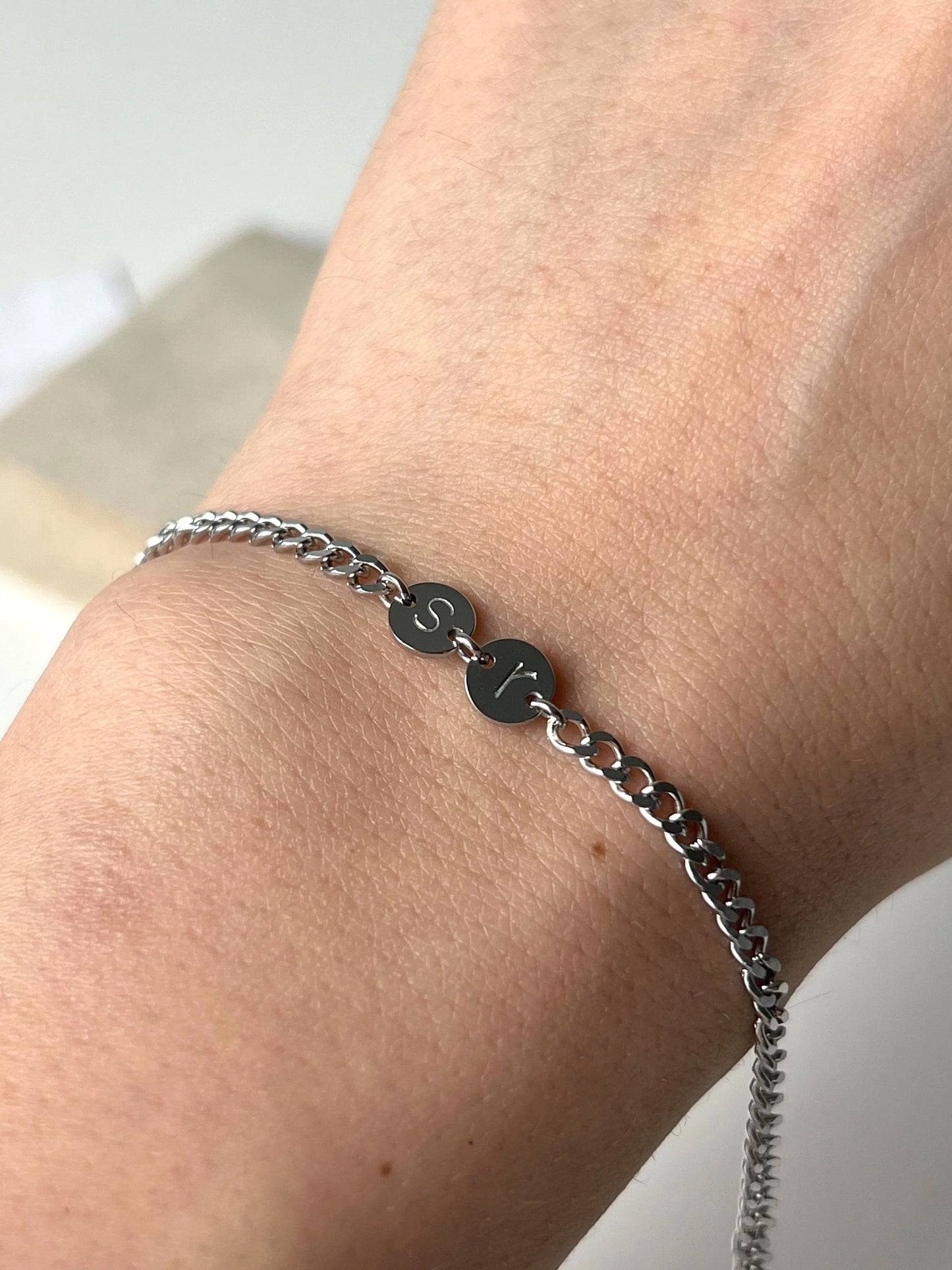 Curb initial bracelet- Forever mine bracelet- Trending couple gift