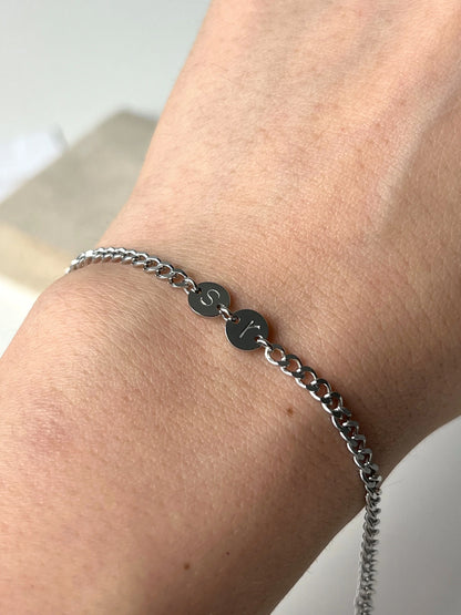 Curb initial bracelet- Forever mine bracelet- Trending couple gift