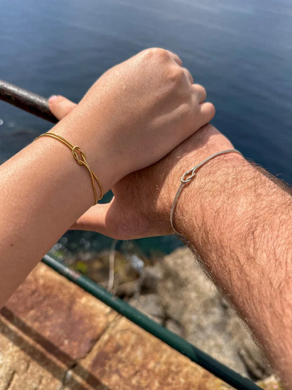 925 Silver Couple Tie the knot bracelet (2 pieces )