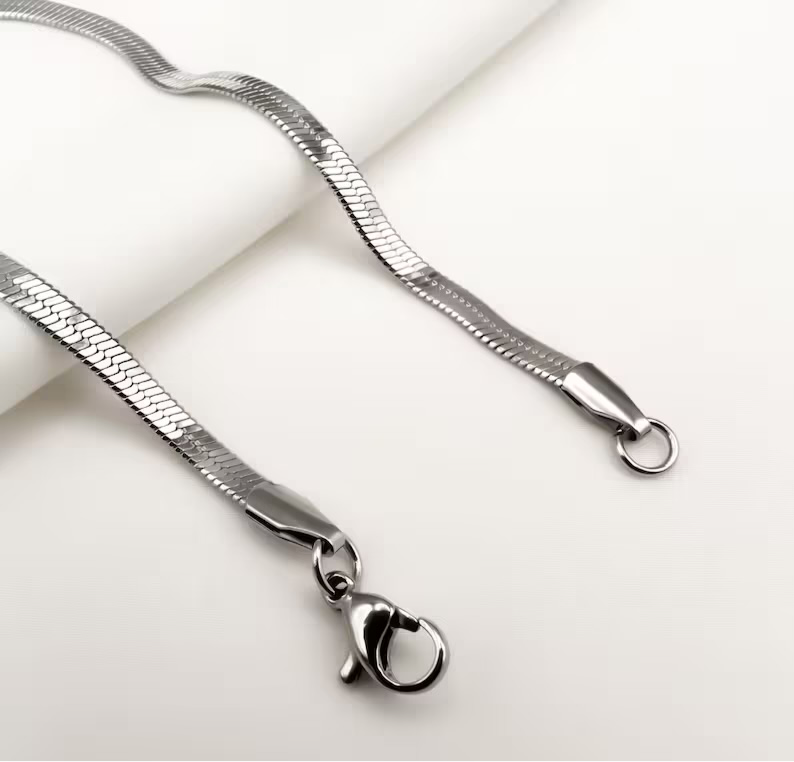 Silver Flat snake chain Bracelet