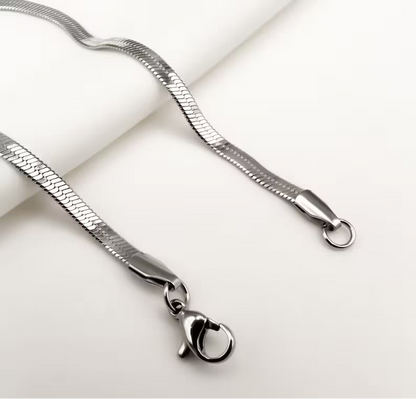 Silver Flat snake chain Bracelet