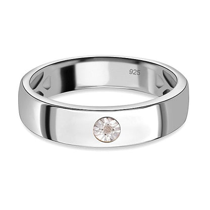 Men /women diamond ring | Half Round Single Stone Ring