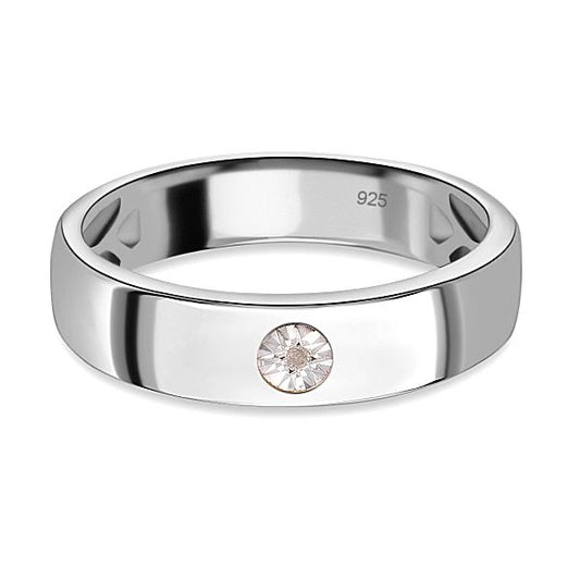 Men /women diamond ring | Half Round Single Stone Ring