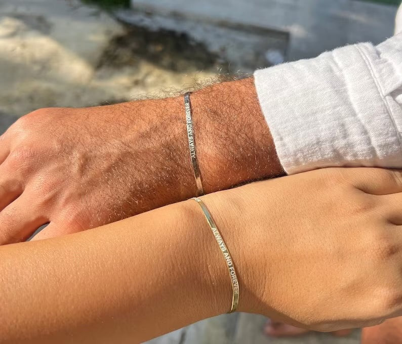 Couple flag snake chain bracelet 