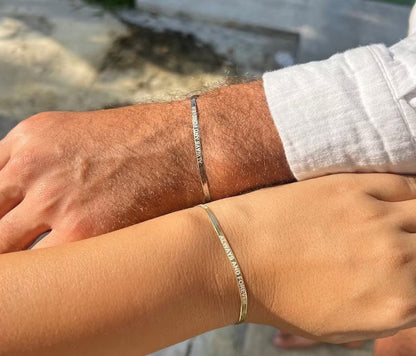 Couple flag snake chain bracelet 