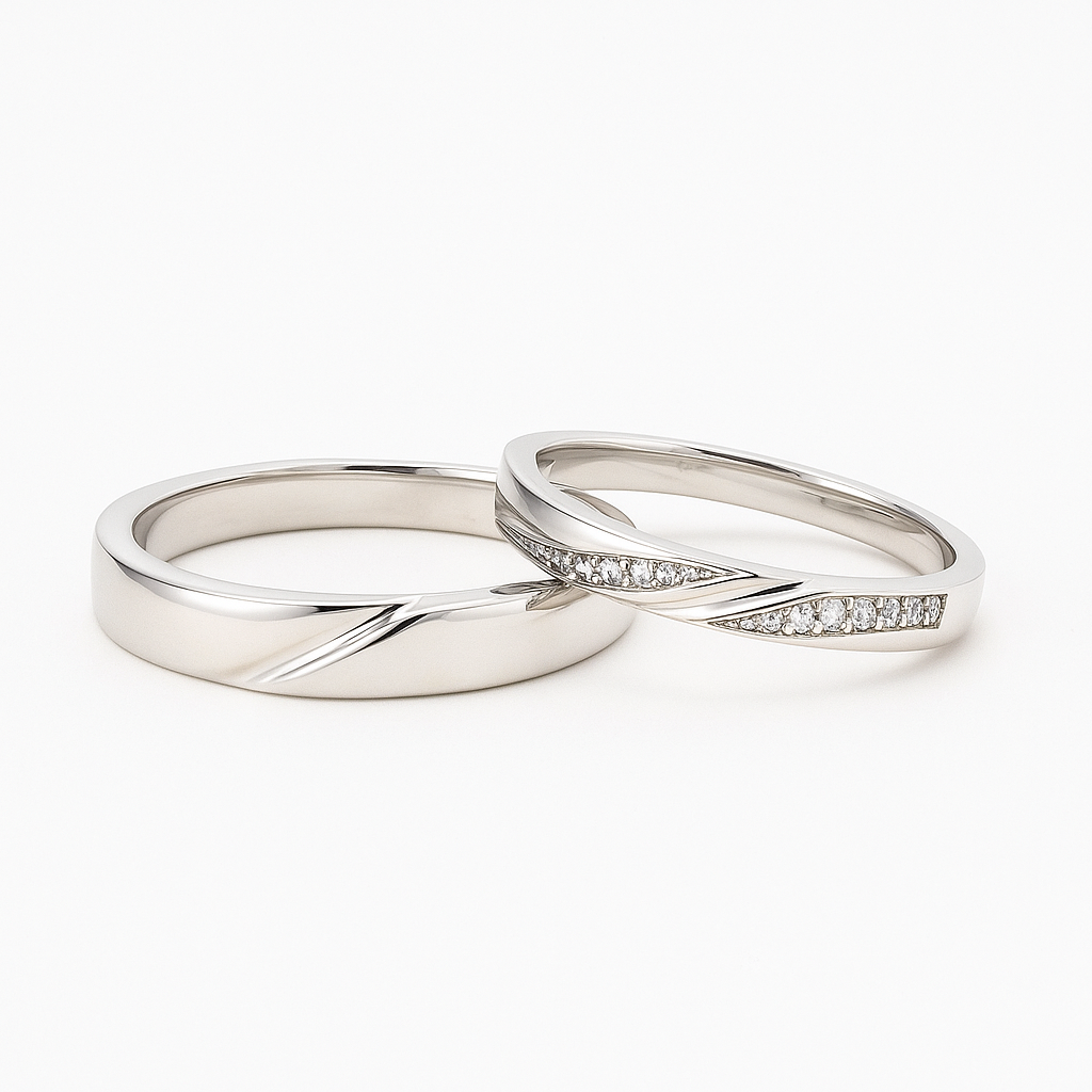 Eternal Couple Ring - Wave Couple Ring -Couple gift