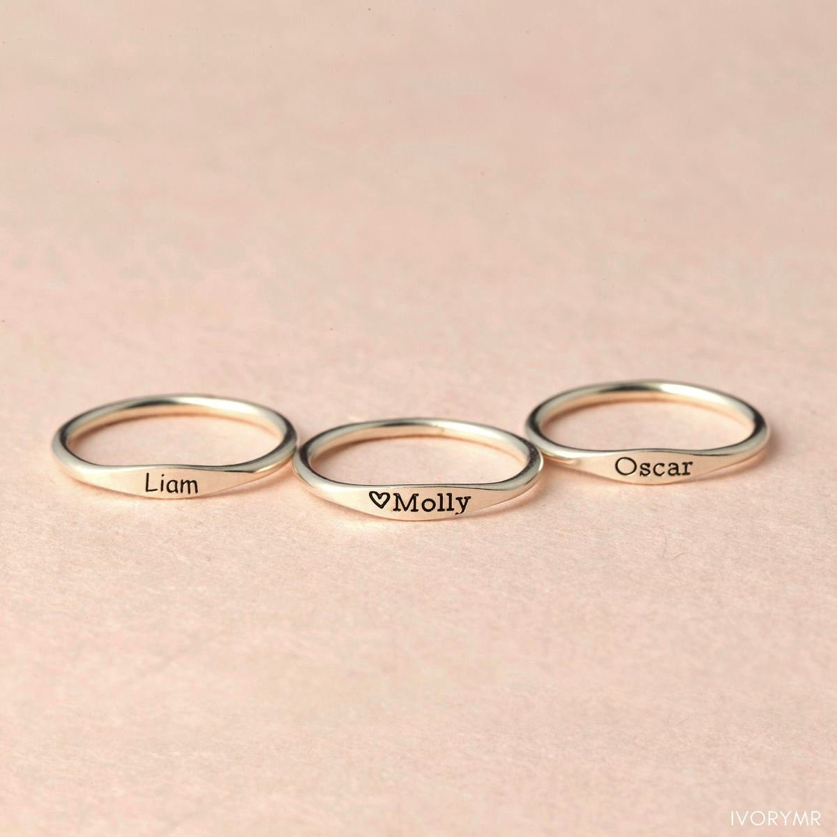 925 Silver Name Signet Ring |Initial ring