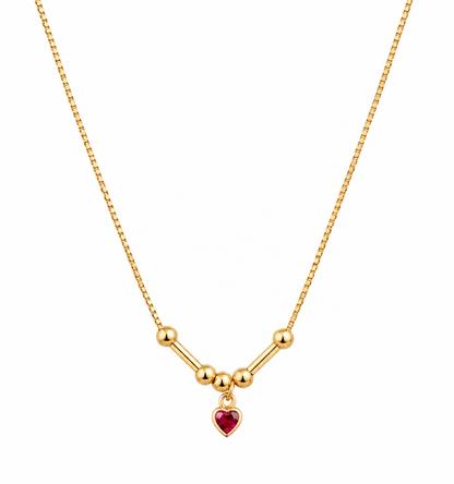 Heart Charm Gold-Tone Necklace
