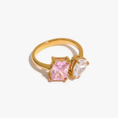 Toi et Moi Blush Crystal Ring