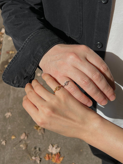 Unisex 925 Silver Promise Knot Ring