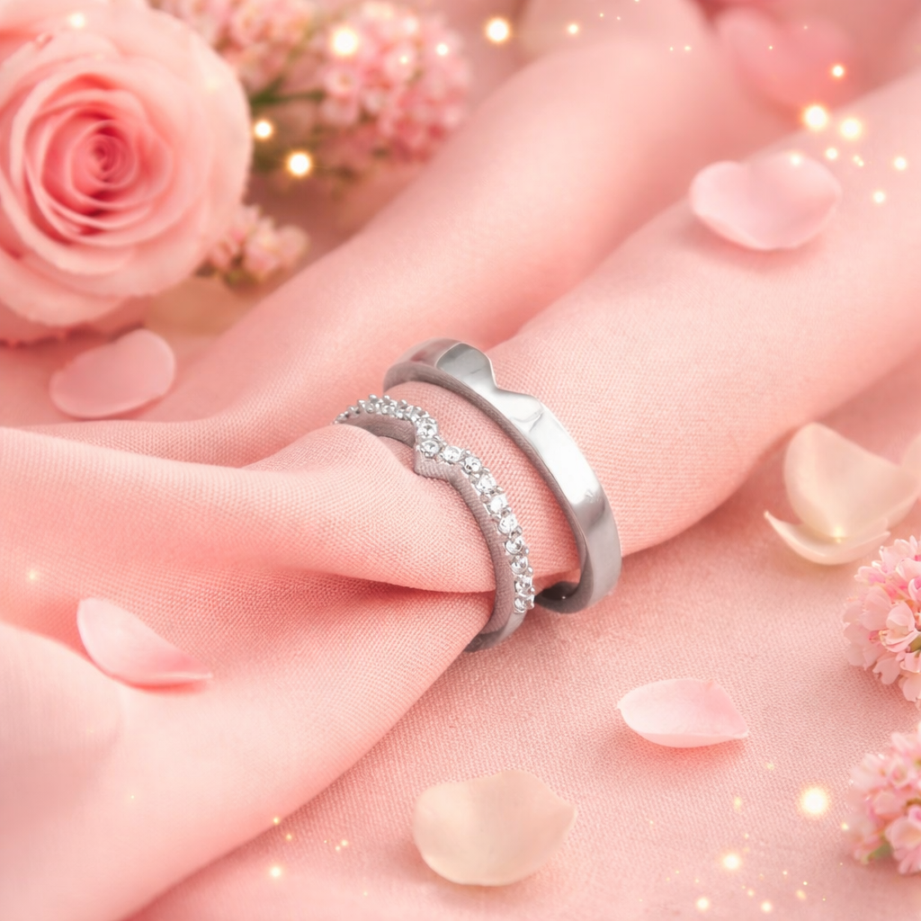 Silver Cupid arrow couple band , couple gift , ring for couples 