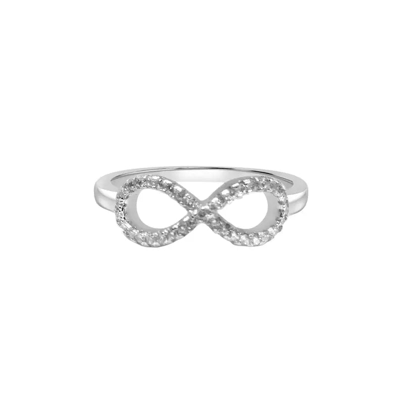925 Silver Stone Infinity Ring | Stone infinity | Gift for her | Anniversary gift | Birthday gift