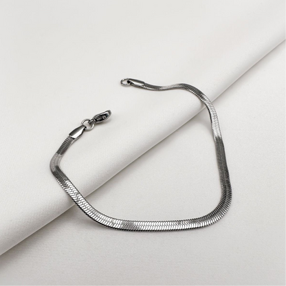 Silver Flat snake chain Bracelet