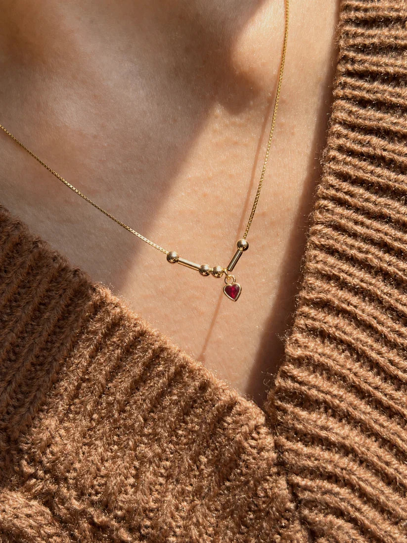 Heart Charm Gold-Tone Necklace