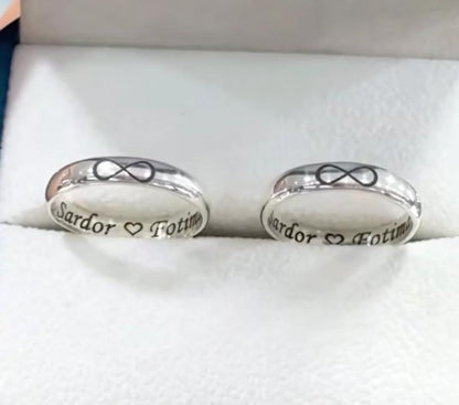 Personalised 92.5 Silver Infinity Ring