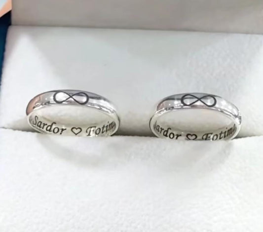 Personalised 92.5 Silver Infinity Ring