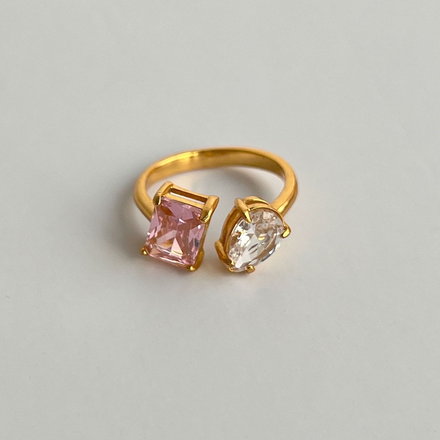 Toi et Moi Blush Crystal Ring