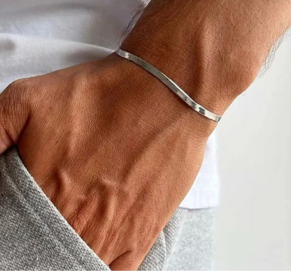Silver Flat snake chain Bracelet