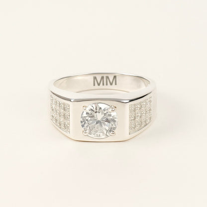 92.5 Silver Bold elegance Men Casanova stone ring