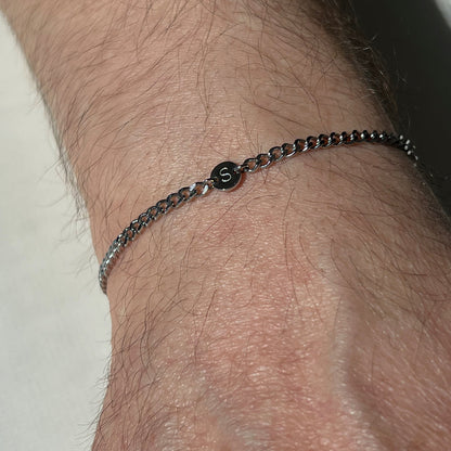 Curb initial bracelet- Forever mine bracelet- Trending couple gift