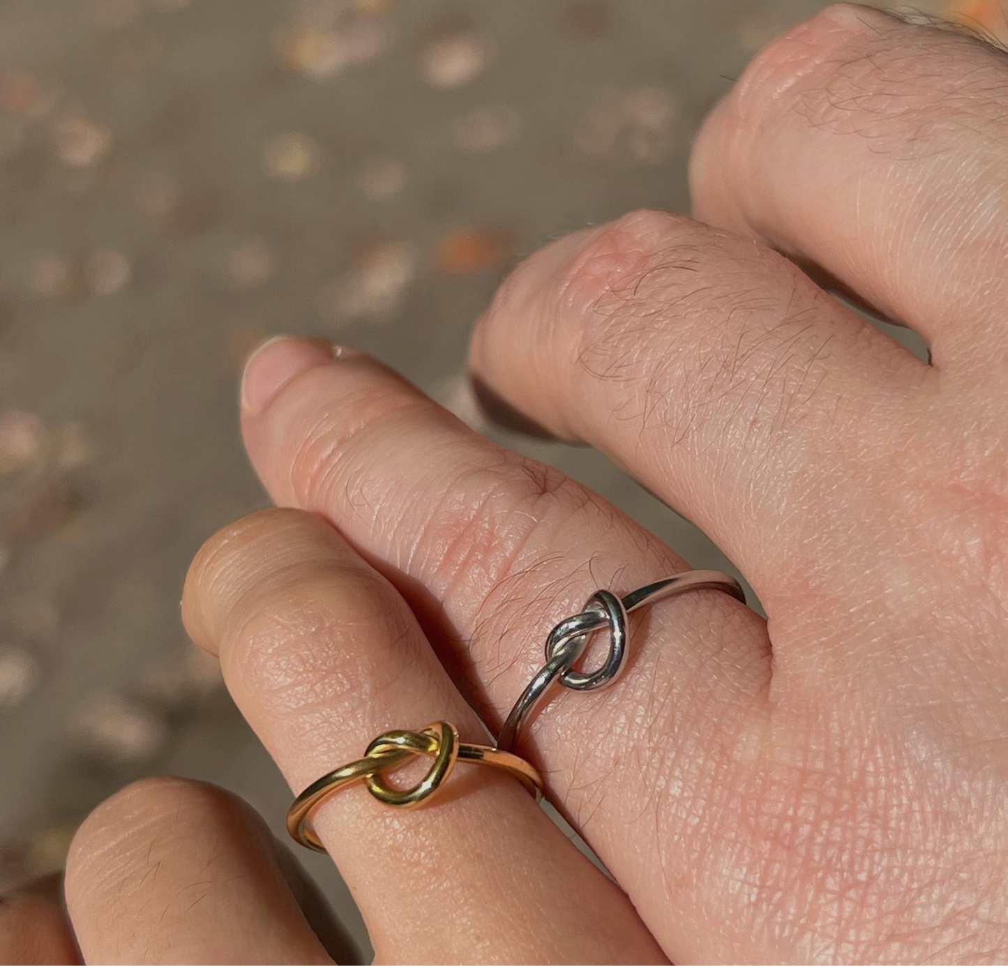 Unisex 925 Silver Promise Knot Ring
