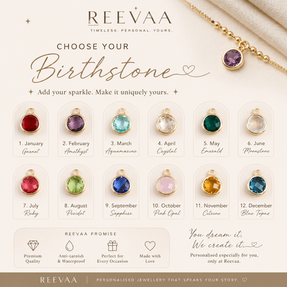 Birthstone morse code initial necklace
