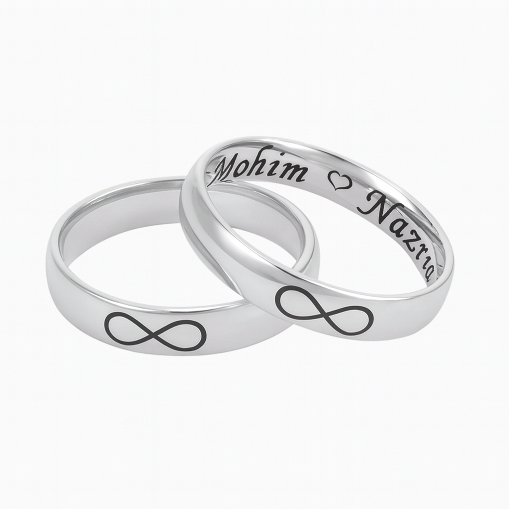 Personalised 92.5 Silver Infinity Ring